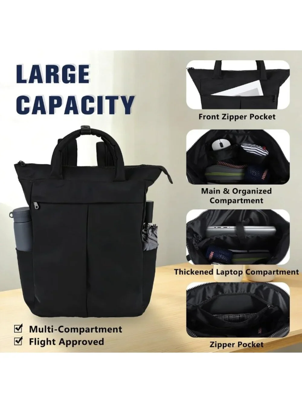 Versatile Water-Resistant Travel Backpack for 15.6